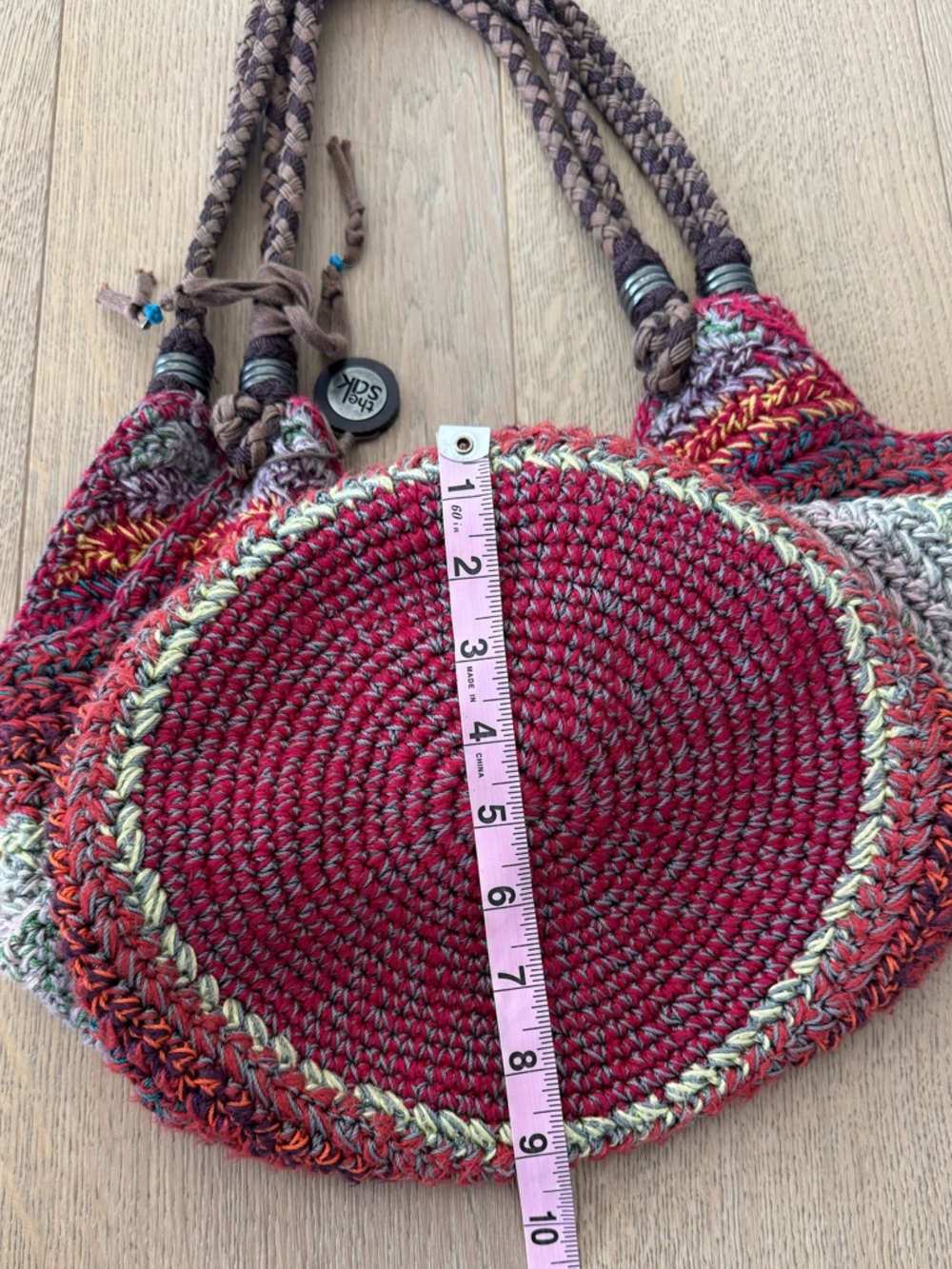 The Sak Multicolor Crochet Bucket Bag - Red & Green - Picture 9 of 11